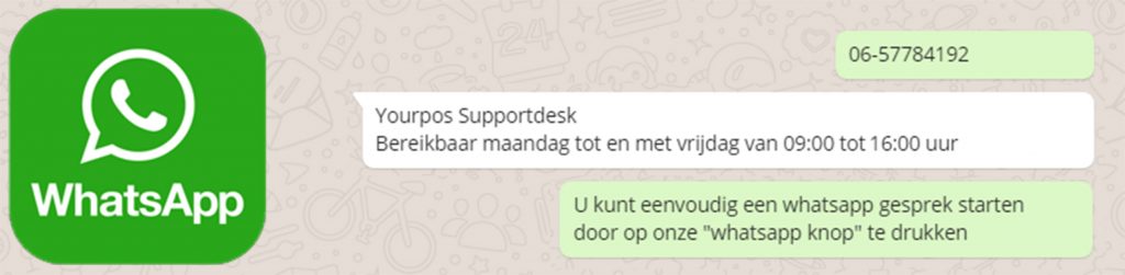 Yourpos afrekensystemen bereikbaar via Whatsapp